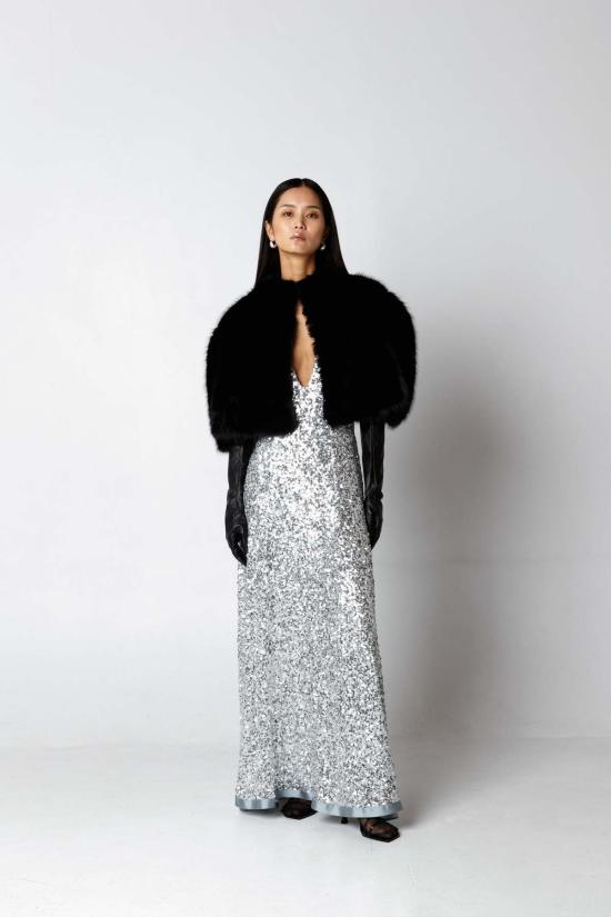  더 엔케이씨 스토어 머플러/스카프 NKC 스토어 에비타 블랙 퍼 스톨 - The NKC Store