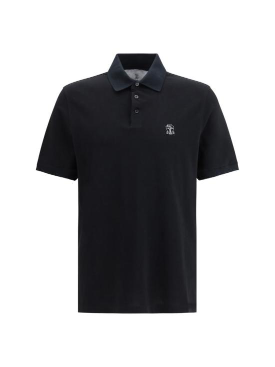 26SS 브루넬로 쿠치넬리 폴로 티셔츠 ME8548788 CGB88 Black