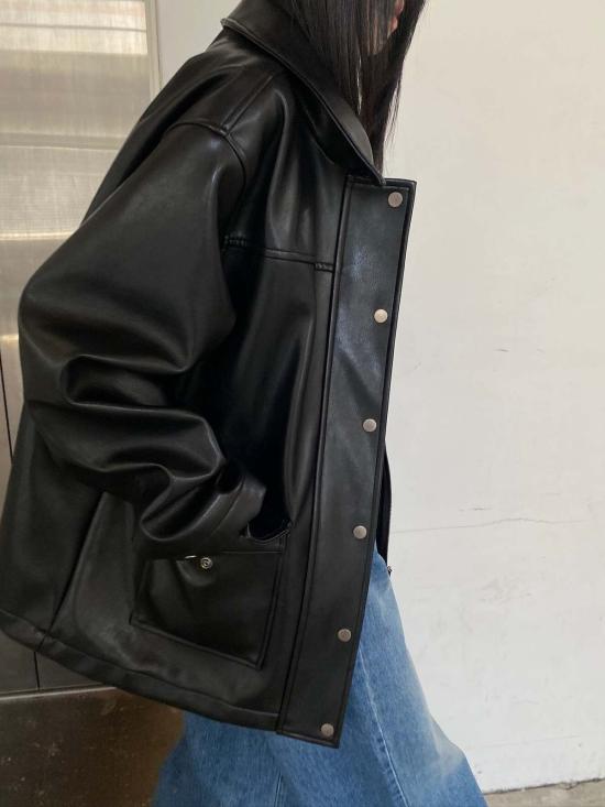  더 엔케이씨 스토어 가죽 자켓 Nkc 스토어 브리오나 비건 가죽 재킷 - The NKC Store