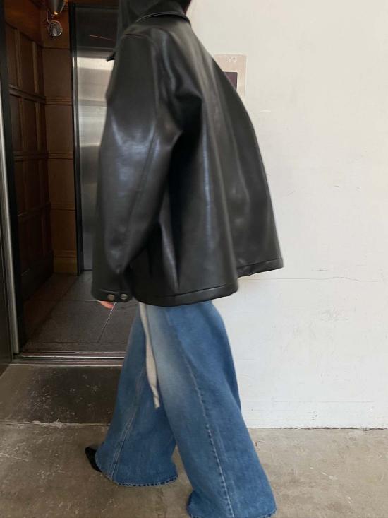  더 엔케이씨 스토어 가죽 자켓 Nkc 스토어 브리오나 비건 가죽 재킷 - The NKC Store