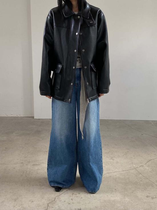  더 엔케이씨 스토어 가죽 자켓 Nkc 스토어 브리오나 비건 가죽 재킷 - The NKC Store