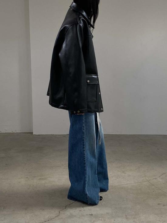  더 엔케이씨 스토어 가죽 자켓 Nkc 스토어 브리오나 비건 가죽 재킷 - The NKC Store