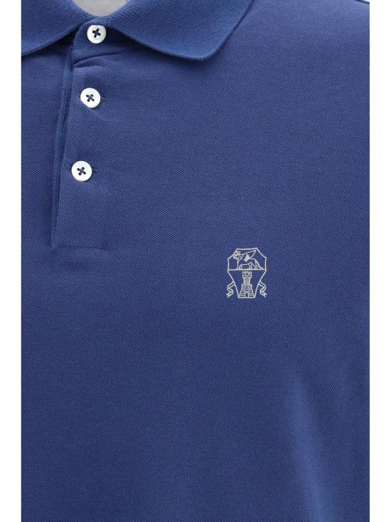 26SS 브루넬로 쿠치넬리 폴로 티셔츠 ME8548788 CPW89 BLUE - BRUNELLO CUCINELLI