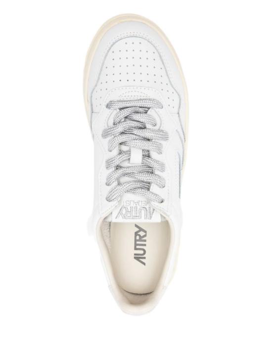 26SS 오트리 메달리스트 플랫폼 레더 스니커즈 PTLW SW 02 BIANCO E ARGENTO - AUTRY