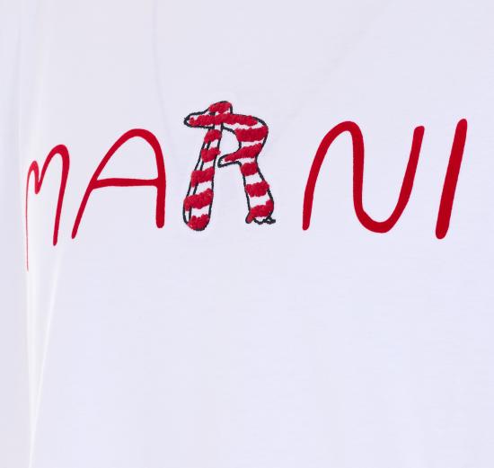 26SS 마르니 반팔 티셔츠 HUMU0223S2 USCY86LOW01 White - MARNI