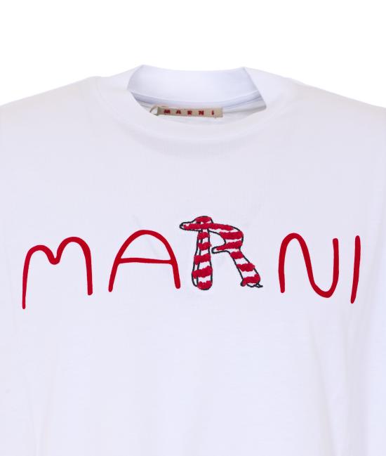 26SS 마르니 반팔 티셔츠 HUMU0223S2 USCY86LOW01 White - MARNI