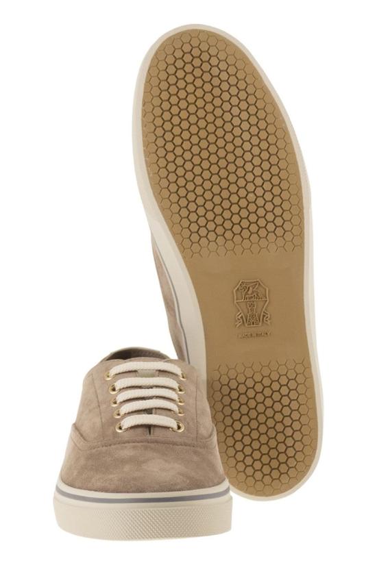 26SS 브루넬로 쿠치넬리 리버스 카프스킨 스니커즈 MZUPIGZ334 CMZ39 BEIGE - BRUNELLO CUCINELLI