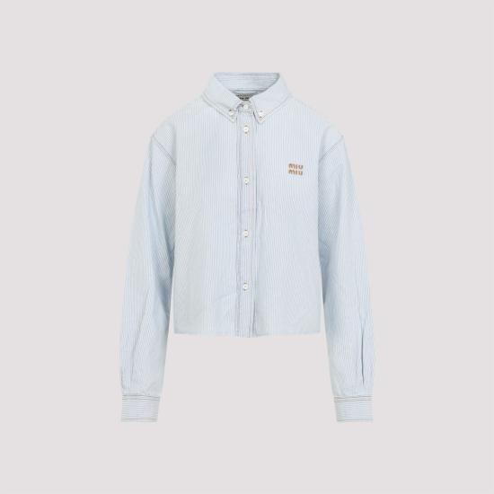 25FW 미우미우 셔츠 GWC131SOOO17NO F0013 STRIPPED - MIU MIU