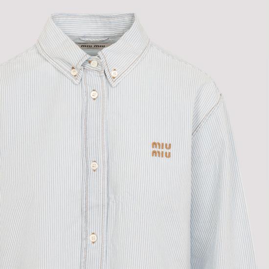25FW 미우미우 셔츠 GWC131SOOO17NO F0013 STRIPPED - MIU MIU