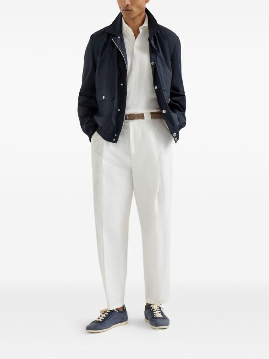 26SS 브루넬로 쿠치넬리 로고 경량 코튼 니트 폴로 셔츠 M29800195CON63 BEIGE - BRUNELLO CUCINELLI