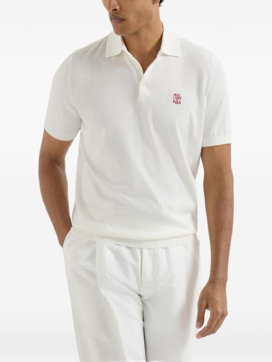 26SS 브루넬로 쿠치넬리 로고 경량 코튼 니트 폴로 셔츠 M29800195CON63 BEIGE - BRUNELLO CUCINELLI