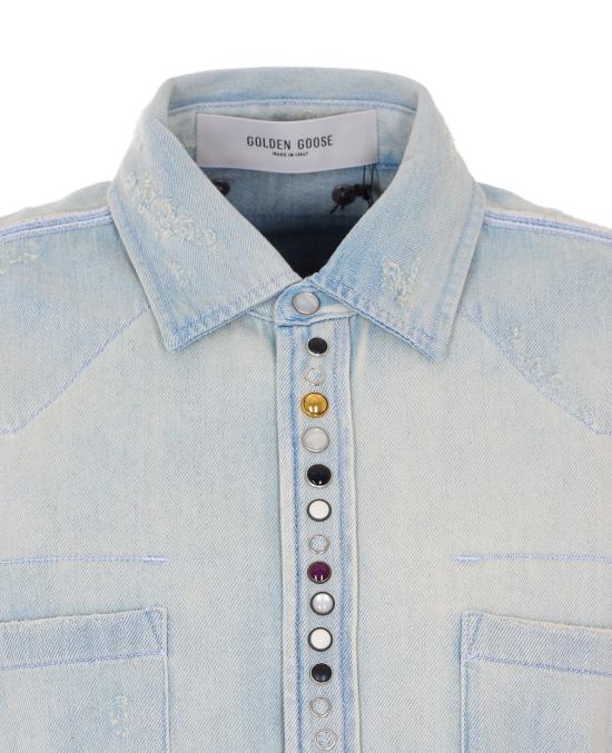 26SS 골든구스 해머드 스터드 데님 데님 셔츠 GMP00487 P00063650100 Blue - GOLDEN GOOSE