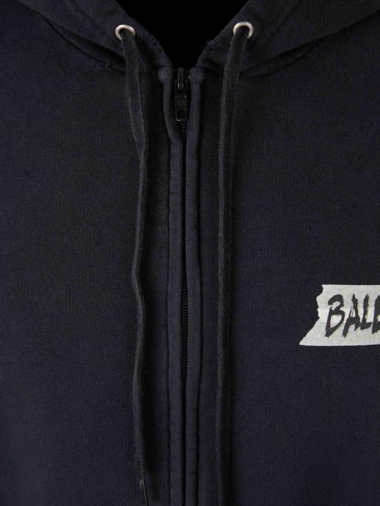 26SS 발렌시아가 후드 티셔츠 850338TTVL7 1041FADED WASHED BLACK Black - BALENCIAGA