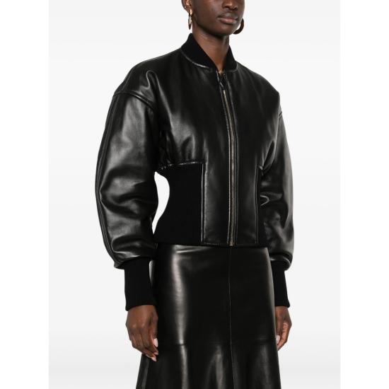 26SS 알라이아 가죽 자켓 AA9V1236C228C 995 BLACK - ALAIA