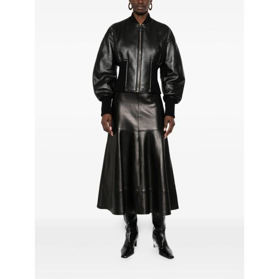 26SS 알라이아 가죽 자켓 AA9V1236C228C 995 BLACK - ALAIA