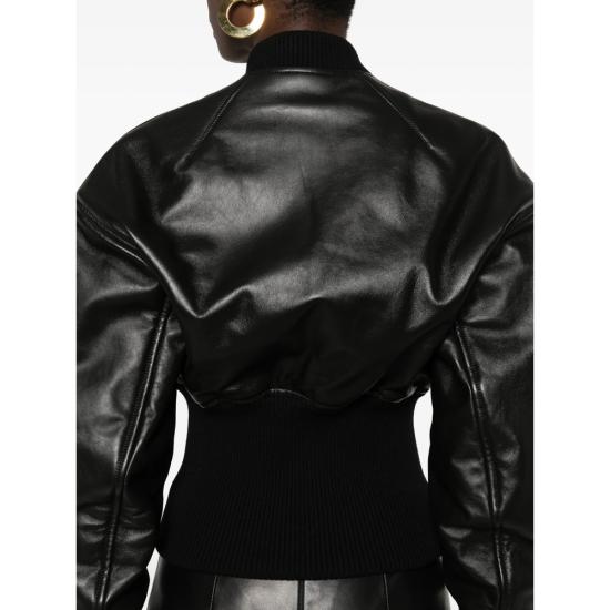 26SS 알라이아 가죽 자켓 AA9V1236C228C 995 BLACK - ALAIA