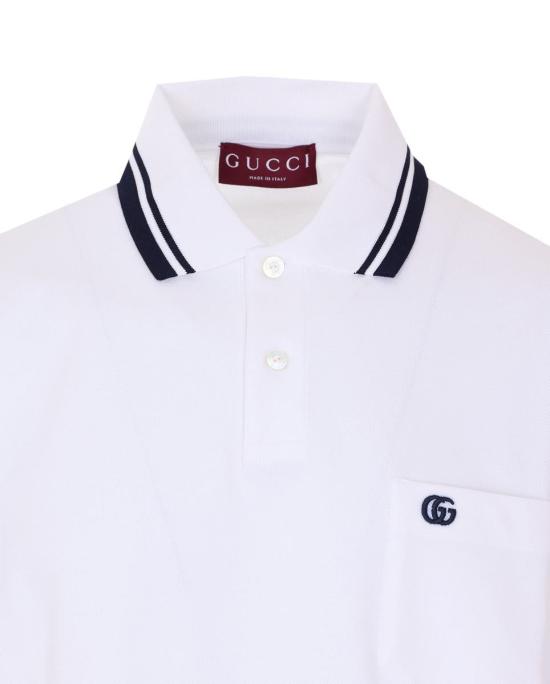 26SS 구찌 자수 스트레치 코튼 폴로 셔츠 795174XJHHM9000 WHITE - GUCCI