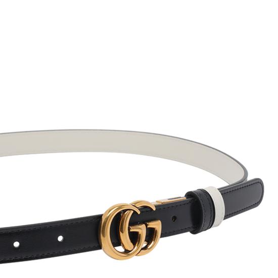 26SS 구찌 GG 마몽 리버시블 씬 벨트 659418 0YATC1089 Black - GUCCI