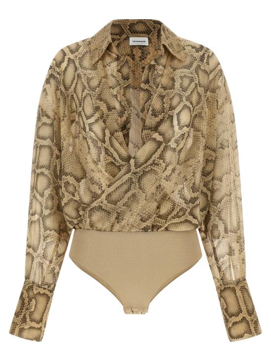 26SS 안다마네 바디수트 티셔츠 T190929BTNP264NATURALPYTHON Beige