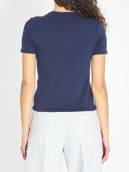 26SS 셀린느 리브드 코튼 저지 트리오프 반팔 티셔츠 RX0IX1407 07OW BLUE - CELINE