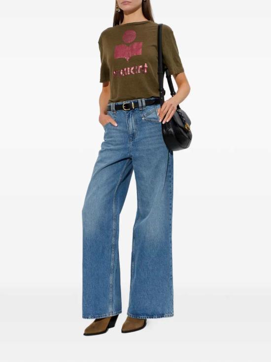 26SS 이자벨마랑에뚜왈 반팔 티셔츠 TS0001FBA1N10E KHAKI PINK - ISABEL MARANT ETOILE