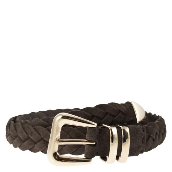 26SS 브루넬로 쿠치넬리 가죽 벨트 MAURP253 DARK BROWN