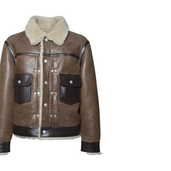 25FW 겐조 가죽 자켓 FF68LV3040AB 90 Brown - KENZO