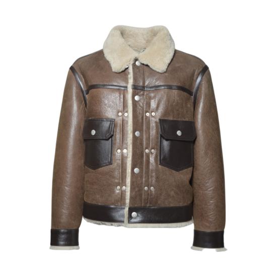25FW 겐조 가죽 자켓 FF68LV3040AB 90 Brown
