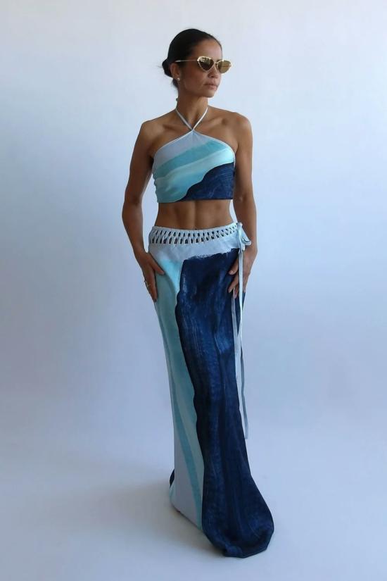  시그니피컨트 아더 롱 스커트 Significant Other Imali 맥시 스커트 캔버스 프린트 - SIGNIFICANT OTHER