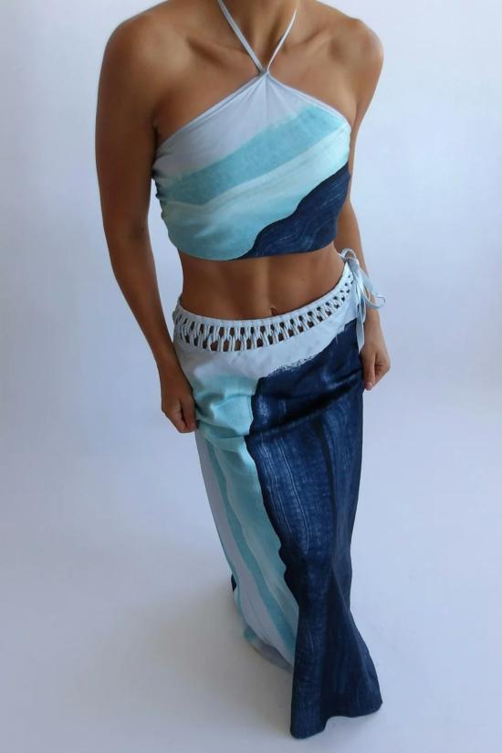  시그니피컨트 아더 롱 스커트 Significant Other Imali 맥시 스커트 캔버스 프린트 - SIGNIFICANT OTHER