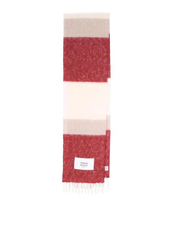 25FW 메종키츠네 알파카 스트라이프 스카프 PM06203WA00220390 Multicolour