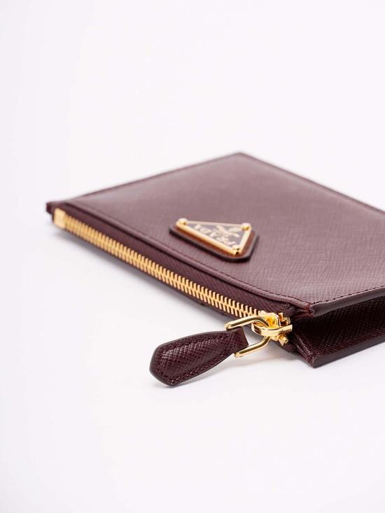  프라다 사피아노 가죽 지퍼 카드 지갑 1MC086QHHF0007 Dark Red - PRADA