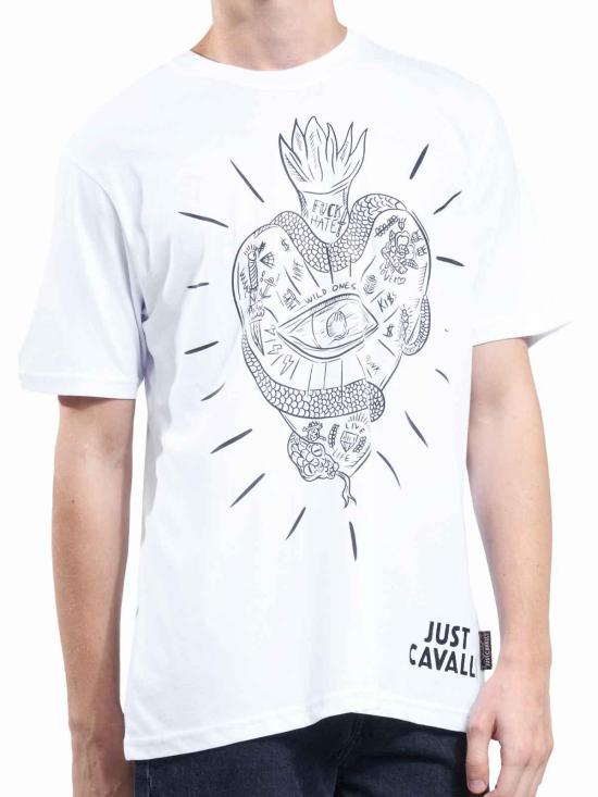 25FW 저스트까발리 반팔 티셔츠 79OAHT20CJ500003 White - JUST CAVALLI