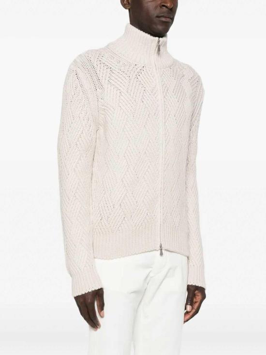 26FW 발바 집업 니트 197E13 Cream - BARBA