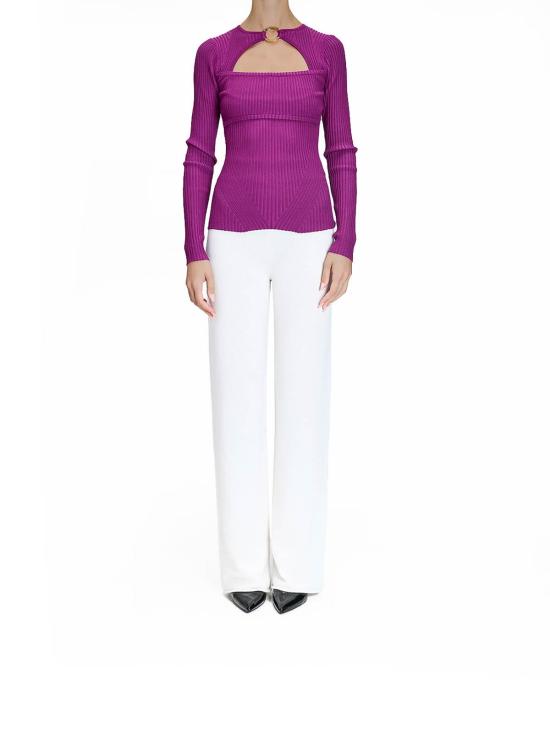 25FW 저스트까발리 긴팔 티셔츠 79PAFM07CMH56343 Purple - JUST CAVALLI