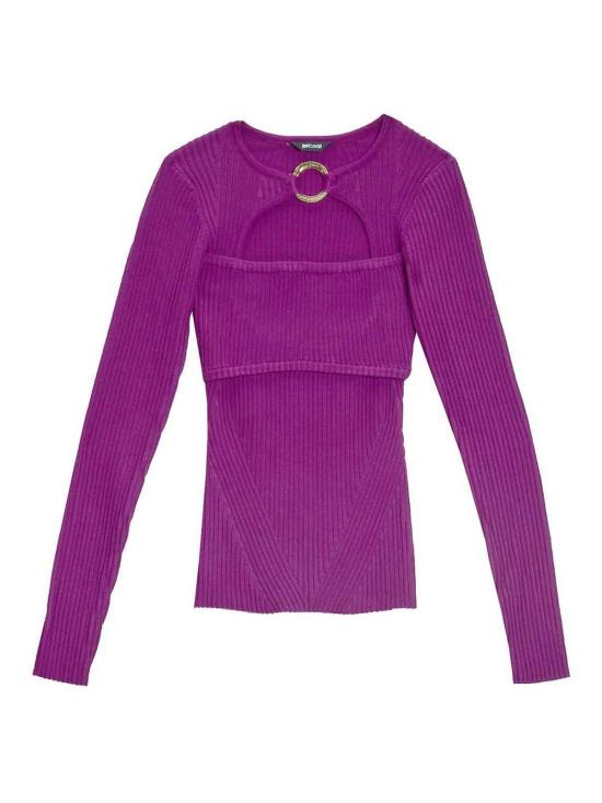 25FW 저스트까발리 긴팔 티셔츠 79PAFM07CMH56343 Purple