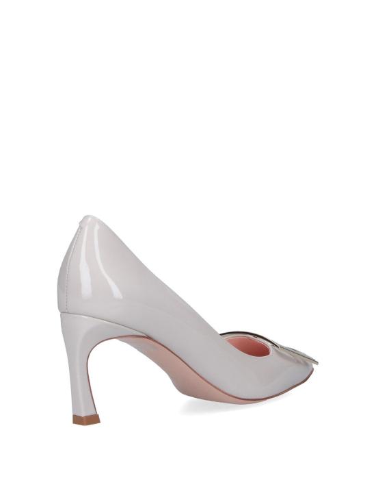 26SS 로저비비에 트럼펫 메탈 버클 펌프스 RVW40015280D1PB017 White - ROGER VIVIER