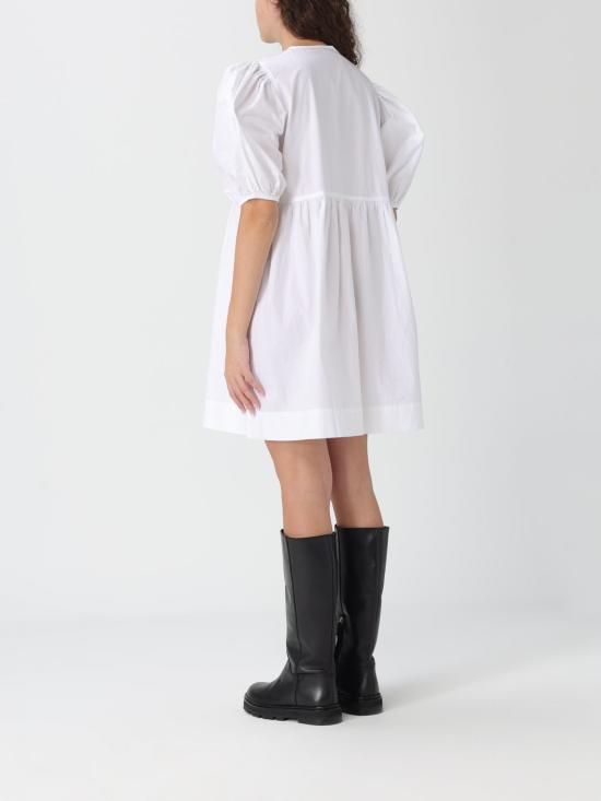 26SS 가니 코튼 포플린 타이 스트링 미니 드레스 F9170 151 White - GANNI