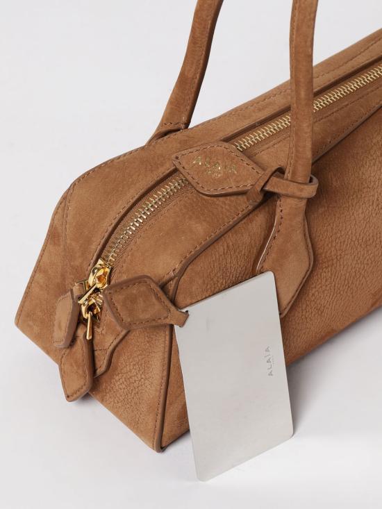 26SS 알라이아 르 테켈 미디움 레더 숄더백 AA1S06033CA214 731 Brown - ALAIA