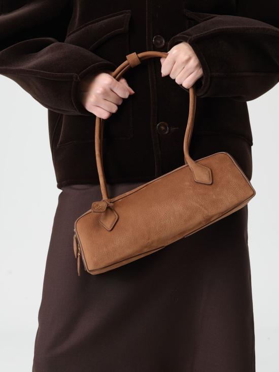 26SS 알라이아 르 테켈 미디움 레더 숄더백 AA1S06033CA214 731 Brown - ALAIA