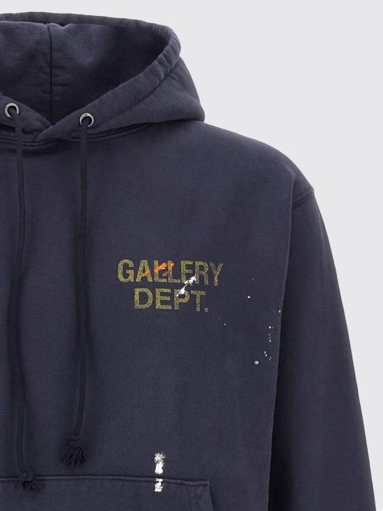 25FW 갤러리 디파트먼트 페인트 로고 후드 티셔츠 GPH50044 VINTAGENAVY1 Blue - GALLERY DEPT