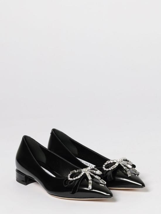 26SS 지미추 플랫 슈즈 AURIAFLATBSV BLACK CRYSTAL Black - JIMMY CHOO