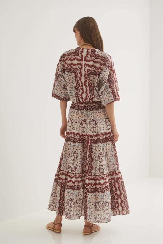  카라 카라 롱 원피스 카라카라 멜라니  페이즐리 스카프 아이보리 - CARA CARA