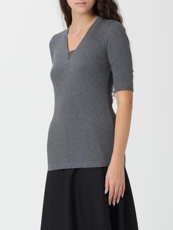 26SS 브루넬로 쿠치넬리 코튼 브이넥 티셔츠 M0TC8EL692 CV563 Grey - BRUNELLO CUCINELLI