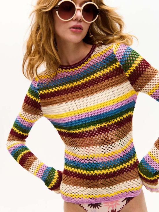  캐롤리나 케이 블라우스 Carolina K Mila 크로셰 탑 멀티 - CAROLINA K