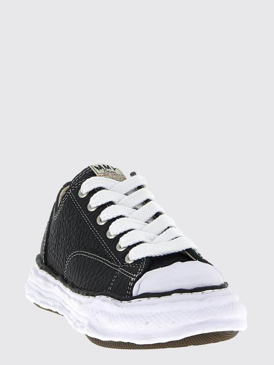 25FW 메종 미하라 야스히로 피터슨23 OG 솔 몬스터 레더 로우탑 스니커즈 A15FW723 BLACK White - MAISON MIHARA YASUHIRO