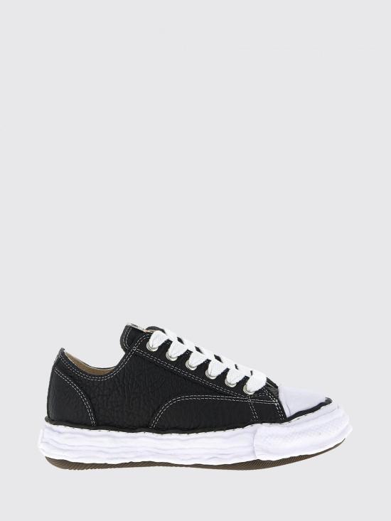 25FW 메종 미하라 야스히로 피터슨23 OG 솔 몬스터 레더 로우탑 스니커즈 A15FW723 BLACK White