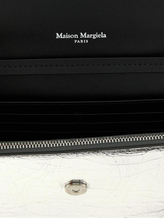 25FW 마르지엘라 체인 메탈릭 피니쉬 레더 지갑 SA3UI0018P5016 H7730 Silver - MAISON MARGIELA