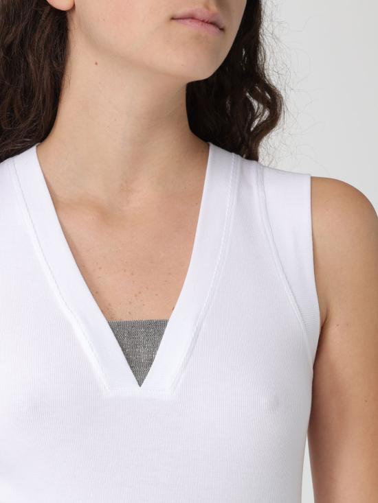 26SS 브루넬로 쿠치넬리 민소매 티셔츠 M0TC8EL672 C159 White - BRUNELLO CUCINELLI