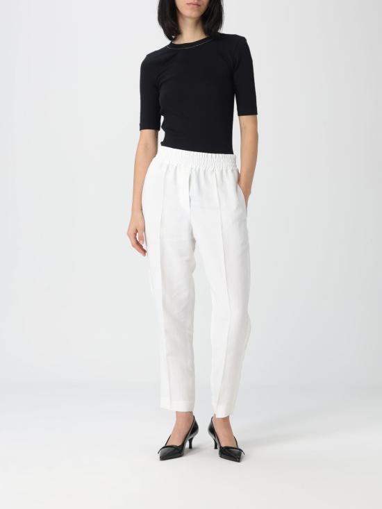 26SS 브루넬로 쿠치넬리 스트레이트 팬츠 MH126P7197 C600 White - BRUNELLO CUCINELLI